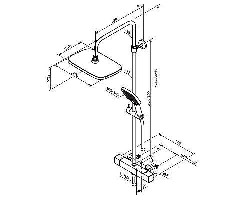 Душевая система Damixa Gala 953800000 с термостатом Хром
