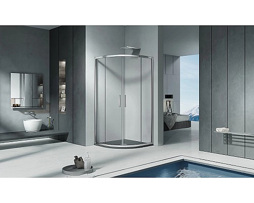 Душевой уголок Good Door Cofe R-100-C-CH 100x100 КФ00023 профиль Хром стекло прозрачное