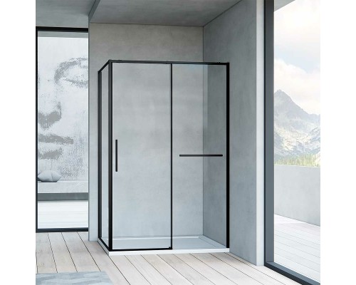 Душевой уголок Vincea Slim Soft 100x90 VSR-1SS9010CLB профиль Черный стекло прозрачное