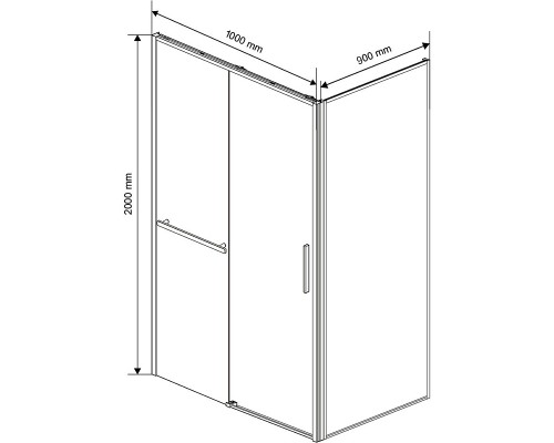 Душевой уголок Vincea Slim Soft 100x90 VSR-1SS9010CLB профиль Черный стекло прозрачное