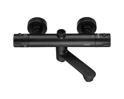 Душевая система Swedbe Hermes 5116B с термостатом Черная матовая