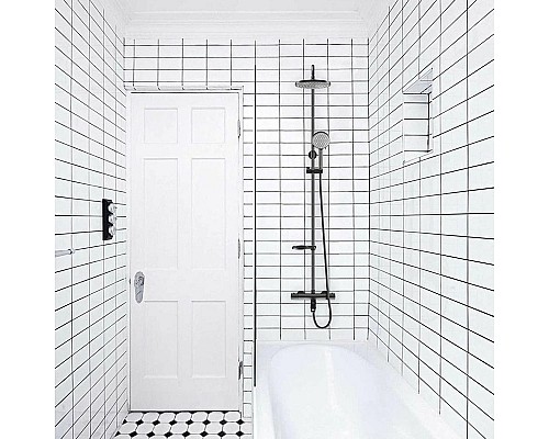 Душевая система Swedbe Hermes 5116B с термостатом Черная матовая