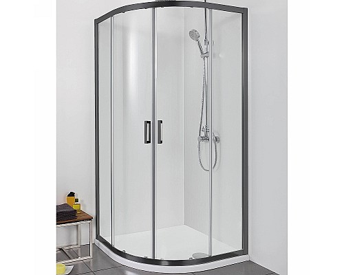 Душевой уголок Aquatek 90х90 AQ ARI RO 09020BL профиль Черный стекло прозрачное