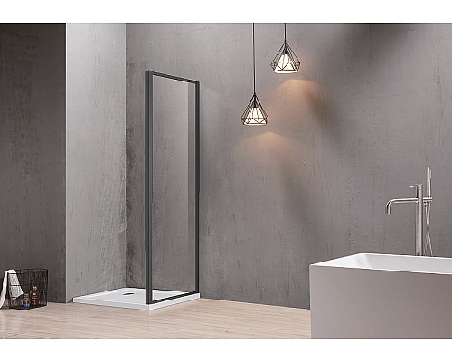 Душевая стенка Aquatek 100 AQ ARI WA 10020BL профиль Черный стекло прозрачное