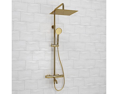 Душевая система WasserKRAFT A188.261.207.PG Thermo с термостатом Золото