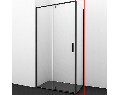 Душевая стенка WasserKRAFT Elbe 74P03-RP90 / ДУ Elbe 74P07-RP90/Dill 61S07-RP90 90 61S07-RP90/74P03-RP90 / 74P07-RP90 профиль Черный матовый стекло прозрачное