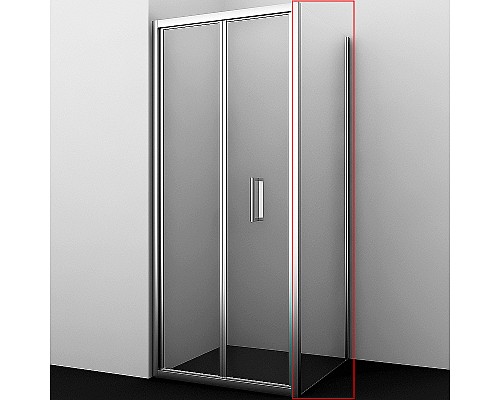 Душевая стенка WasserKRAFT Weser 90 78F03-RP90 профиль Хром стекло прозрачное