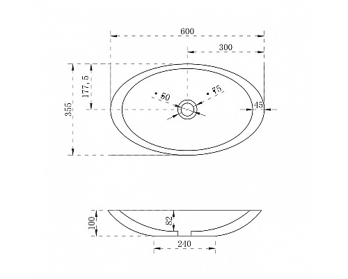 Раковина-чаша Abber Kristall 60 AT2810Topas Оранжевая