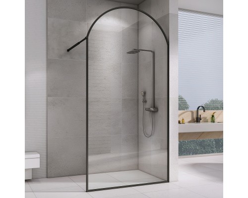 Душевая перегородка Abber Immer Offen 100 AG64100BN профиль Черный стекло прозрачное