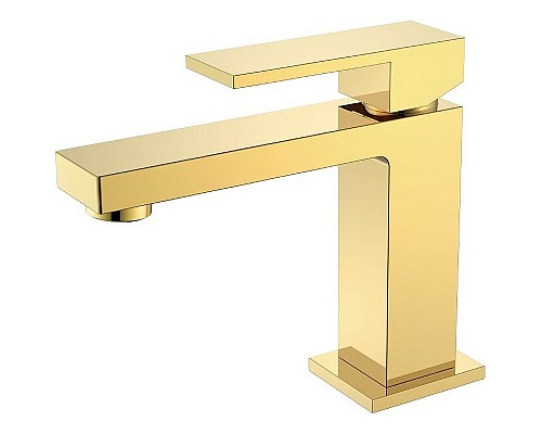Смеситель для раковины Boheme Qubic 471-G Золото глянцевое