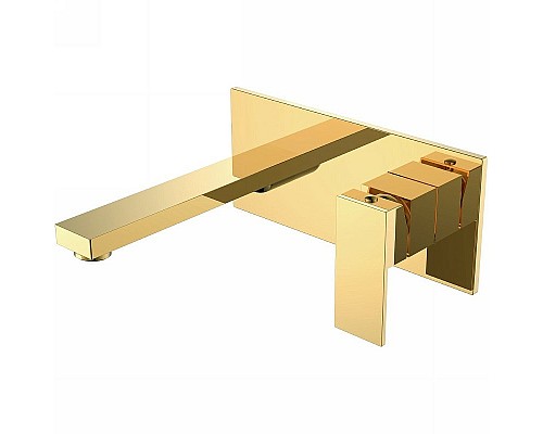 Смеситель для раковины Boheme Qubic 475-G Золото глянцевое