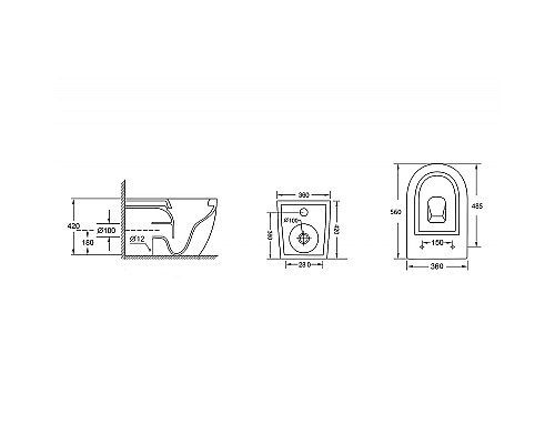 Унитаз Abber Bequem AC1111 приставной с сиденьем Микролифт