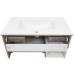 Тумба с раковиной Comforty Турин 75М подвесная Дуб бежевый Белая глянцевая