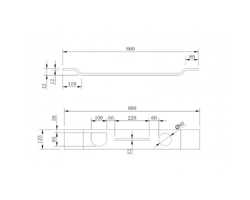 Полка для ванны Abber Stein AS1601 Белая