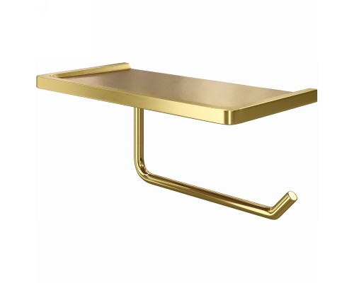 Держатель туалетной бумаги WasserKRAFT K-1625 с полкой Золото матовое