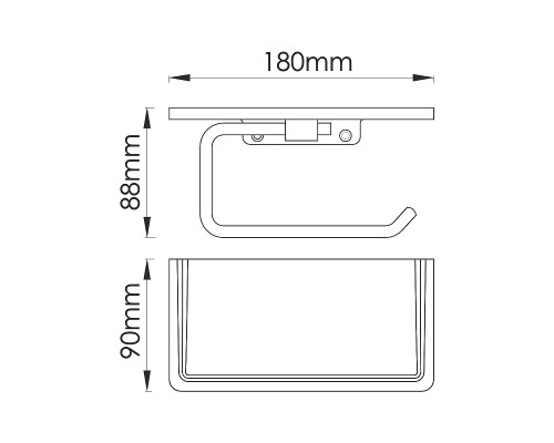 Держатель туалетной бумаги WasserKRAFT K-1625 с полкой Золото матовое