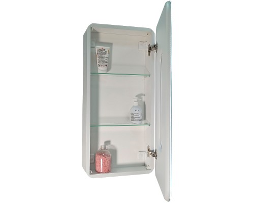 Зеркальный шкаф Reflection Circle 400х800 R RF2104SR с подсветкой Белый матовый