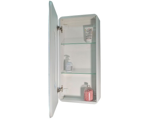 Зеркальный шкаф Reflection Circle  400х800 L RF2105SR с подсветкой Белый матовый