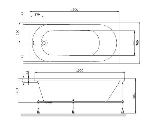 Акриловая ванна AM.PM X-Joy 150х70 W94A-150-070W-A1 без гидромассажа Акриловая ванна AM.PM X-Joy 150х70 W94A-150-070W-A1 без гидромассажа