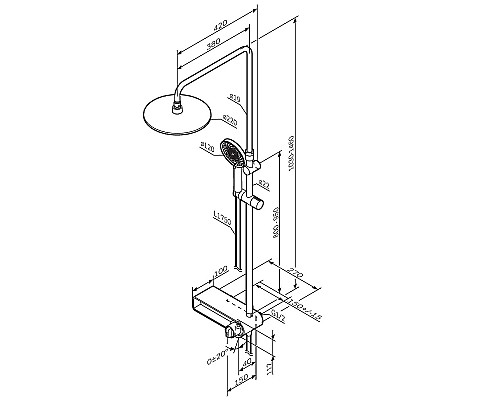 Душевая система AM.PM X-Joy F0785A722 Черная матовая