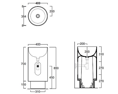 Раковина Simas Po-Mo 40 PO08bi Белая Раковина Simas Po-Mo 40 PO08bi Белая