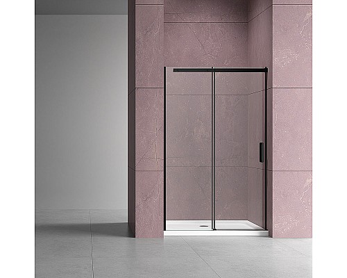 Душевая дверь Vincea Dice 120 VDS-4D120CLB профиль Черный стекло прозрачное