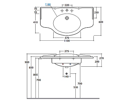 Раковина Globo Paestum PA022.BI*1 Белая