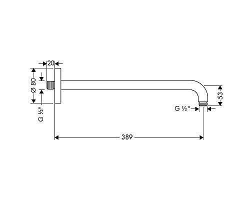 Кронштейн для верхнего душа Hansgrohe 27413990 Полированное золото