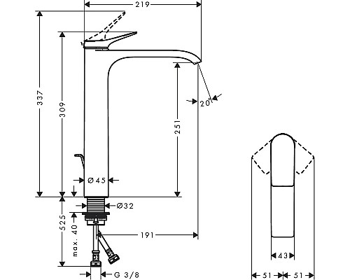 Смеситель для раковины Hansgrohe Vivenis 75042670 Черный матовый