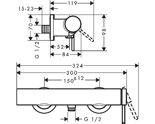 Смеситель для душа Hansgrohe Finoris 76620670 Черный матовый