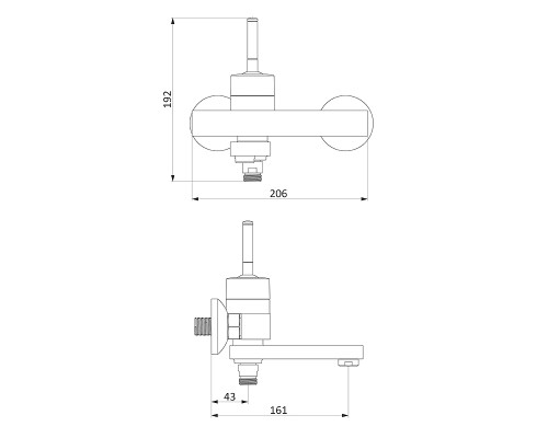 Смеситель для ванны Damixa Arc 291000200 Никель