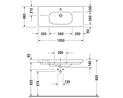 Раковина Duravit D-Code 100 Белая