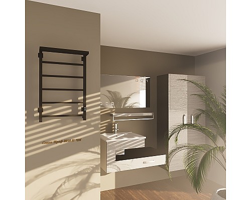 Электрический полотенцесушитель Altasan СкалаПроф 80х50 СкалаПроф8050ПЧМ с полкой Черный муар