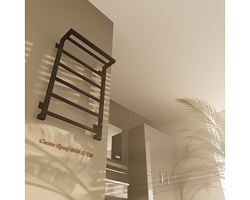 Электрический полотенцесушитель Altasan СкалаПроф 80х50 СкалаПроф8050ПЧМ с полкой Черный муар