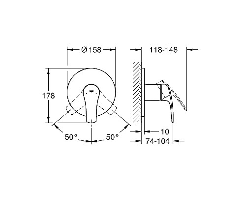 Смеситель для душа Grohe Eurosmart 24042003 Хром