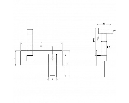 Гигиенический душ со смесителем Boheme Q 147-WG .2 Белый Золото