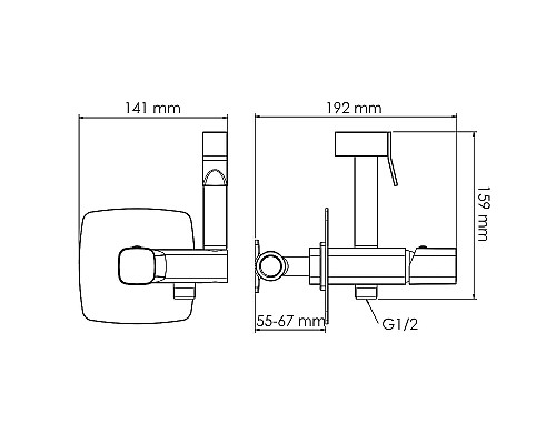 Гигиенический душ со смесителем WasserKRAFT Naab 8638 Хром