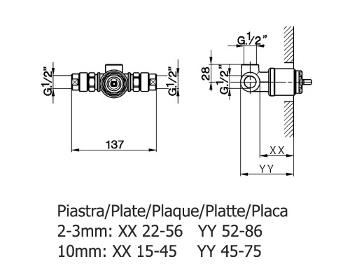 Скрытая часть для смесителя Cisal ZA00431004 G 1/2