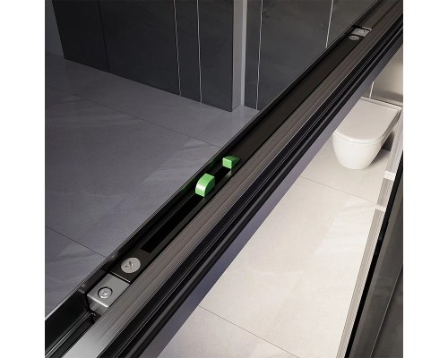 Душевая дверь Veconi Premium Trento PTD-30GR 120 профиль Брашированный графит стекло прозрачное