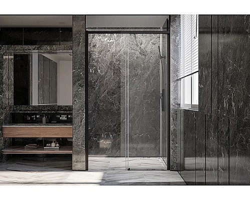 Душевая дверь Veconi Premium Trento PTD-40B 140 PTD40-B-140-01-C4 профиль Черный матовый стекло прозрачное