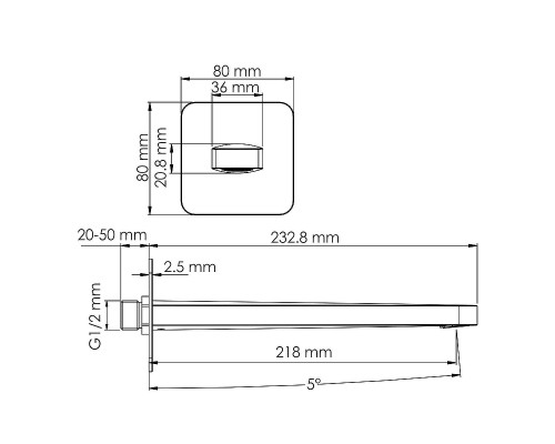 Излив для смесителя WasserKRAFT Weida A270 Хром