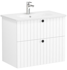 Тумба с раковиной Vitra Root Groove 80 подвесная Белая матовая