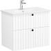 Тумба с раковиной Vitra Root Groove 80 подвесная Белая матовая