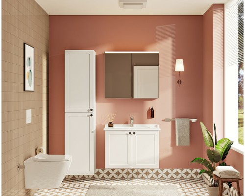Зеркальный шкаф Vitra 80 с подсветкой Антрацит глянцевый