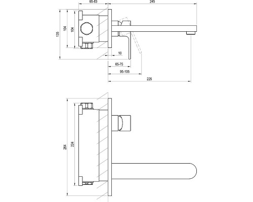 Смеситель для раковины Ravak Chrome CR 019.20BL X070430 Черный матовый