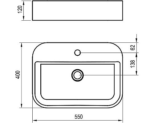 Раковина Ravak Ceramic Slim Shelf R 55 XJX01155005 Белая Раковина Ravak Ceramic Slim Shelf R 55 XJX01155005 Белая