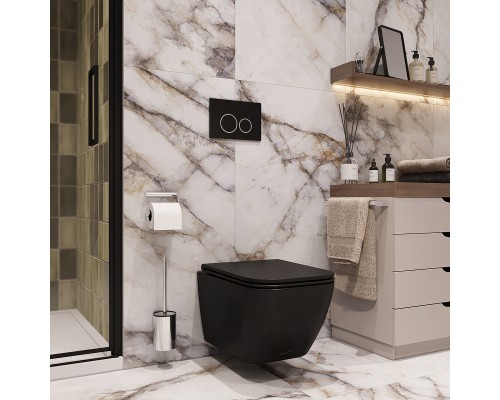 Унитаз Ceruttispa Mimi Aria MB CT8920 подвесной Черный матовый с сиденьем Микролифт