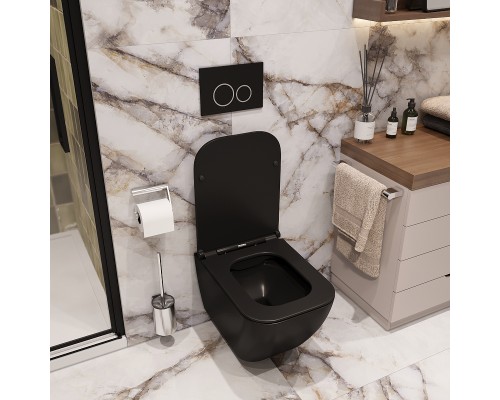 Унитаз Ceruttispa Mimi Aria MB CT8920 подвесной Черный матовый с сиденьем Микролифт