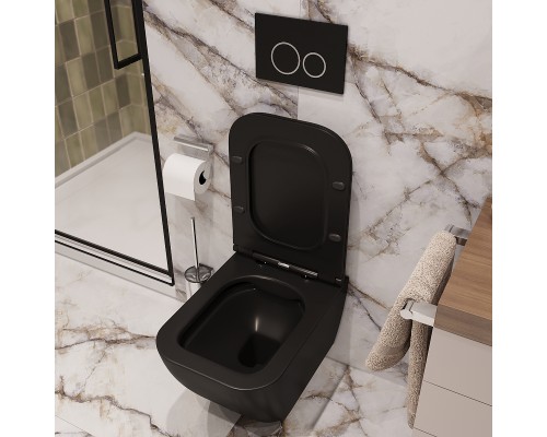 Унитаз Ceruttispa Mimi Aria MB CT8920 подвесной Черный матовый с сиденьем Микролифт