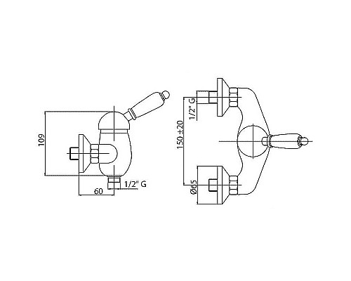 Смеситель для душа Cezares Elite ELITE-DM-03-Bi Золото